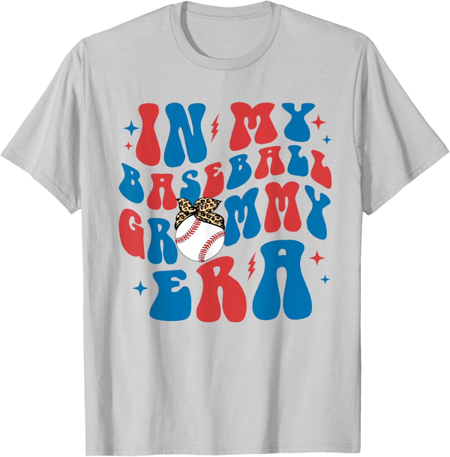 In My Baseball Grammy Era Groovy Cute Mother's Day Leopard T-Shirt - T-Shirt | Ash