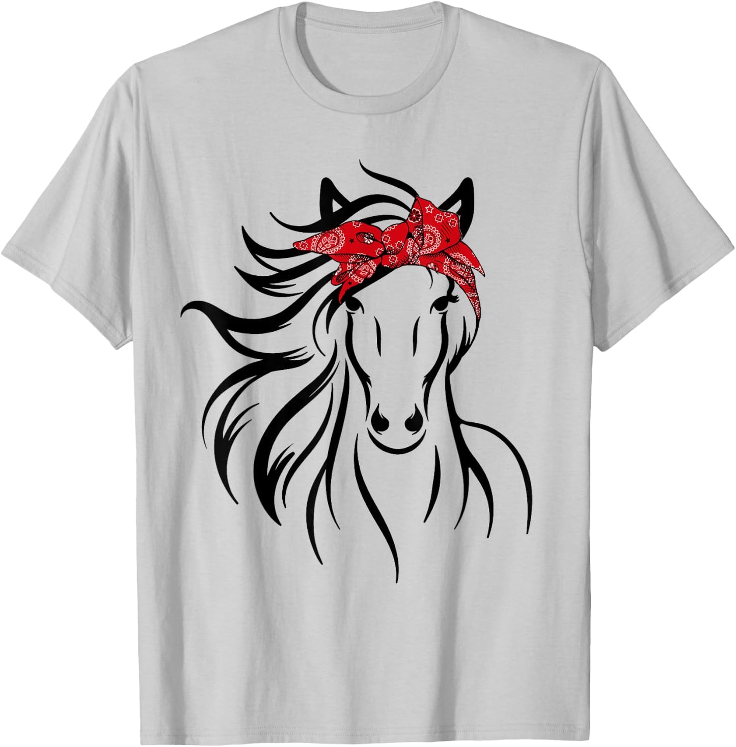Horse Bandana for Horseback Riding Horse Lover T-Shirt - T-Shirt | Ash