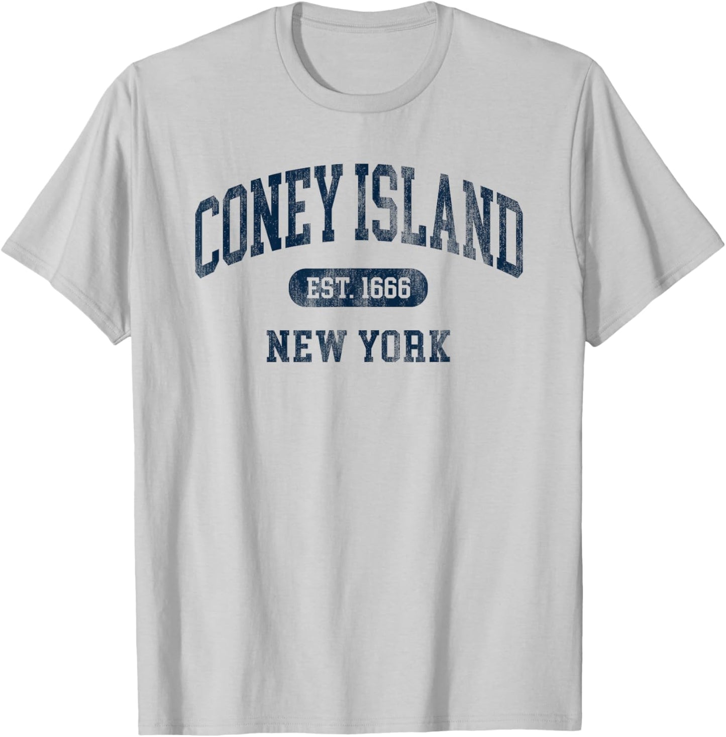 Coney Island New York Retro Preppy Throwback Souvenir T-Shirt - T-Shirt | Ash