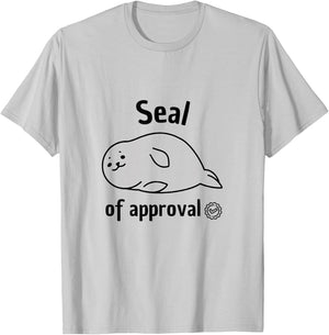 Seal of approval - süße Robbe im Comicstil lustiger Spruch T-Shirt - T-Shirt | Ash