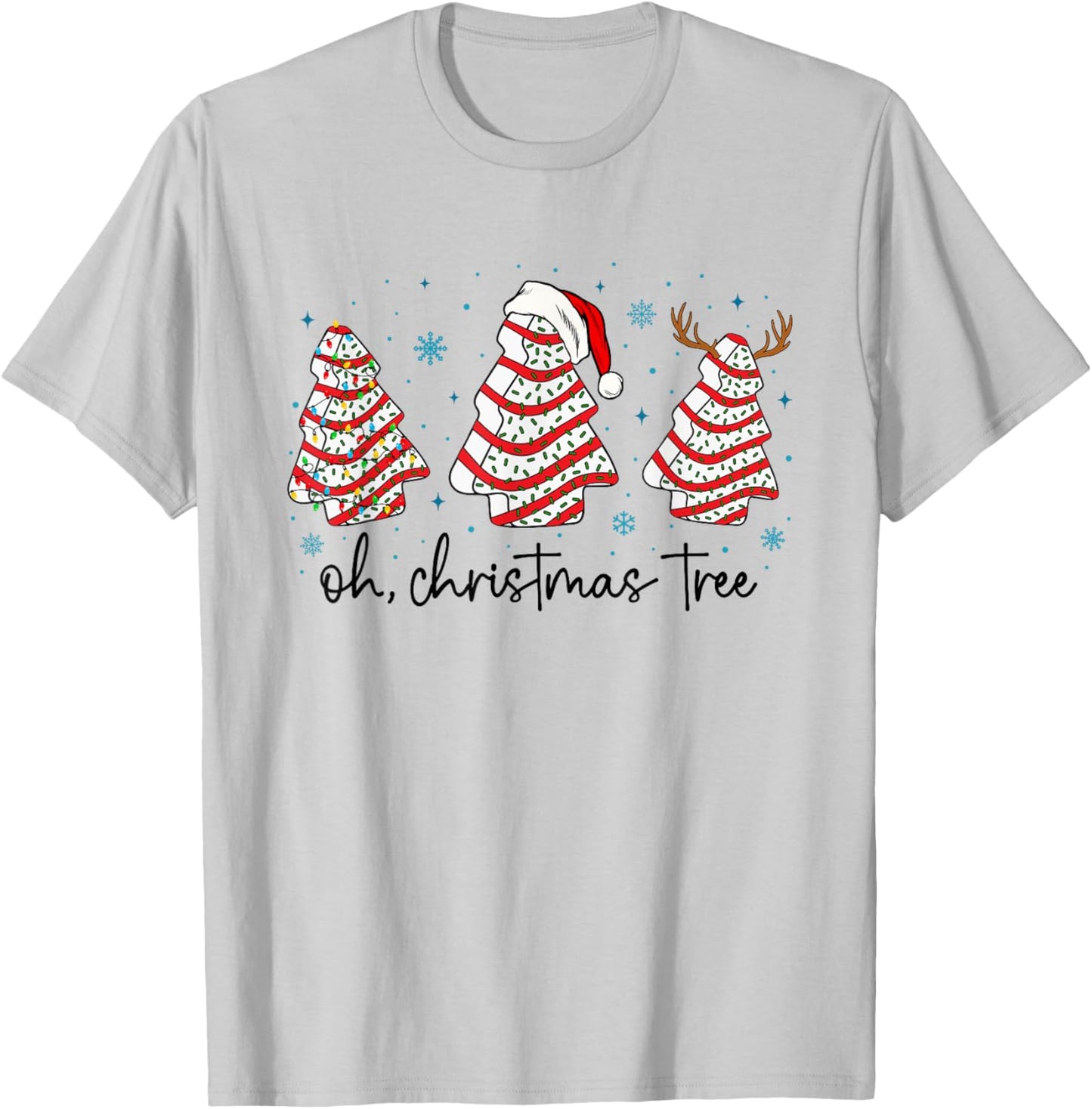 Oh Christmas Tree Cakes Debbie Becky Jen Cake Lovers Xmas T-Shirt - T-Shirt | Ash