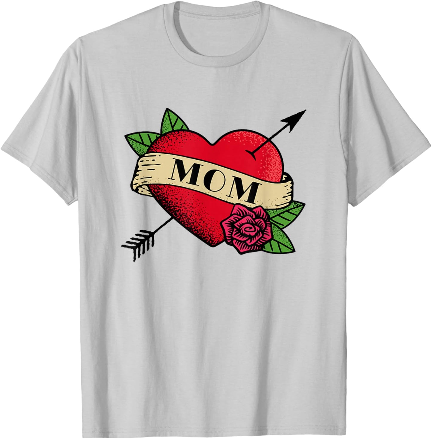 Heart Mom Tattoo T-Shirt - T-Shirt | Ash