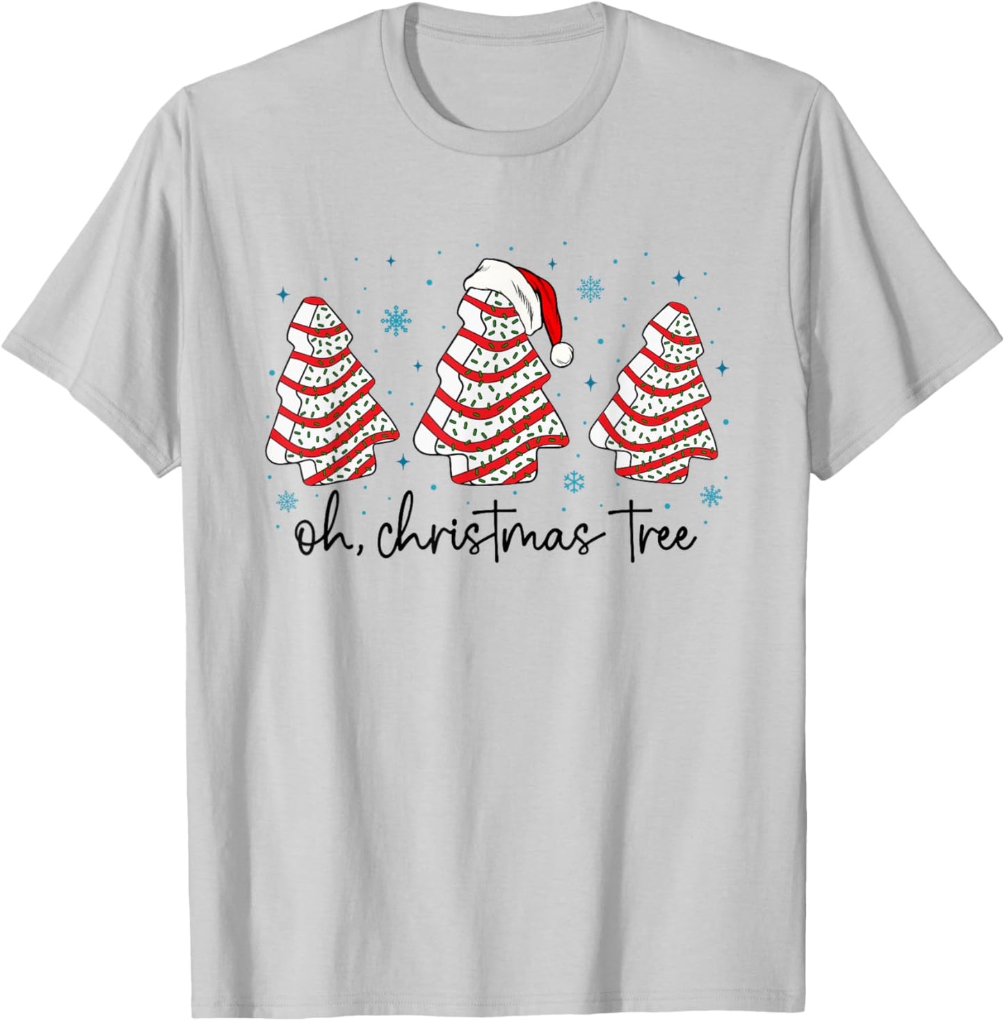 Oh Christmas Tree Cakes Debbie Becky Jen Cake Lovers Xmas T-Shirt - T-Shirt | Ash