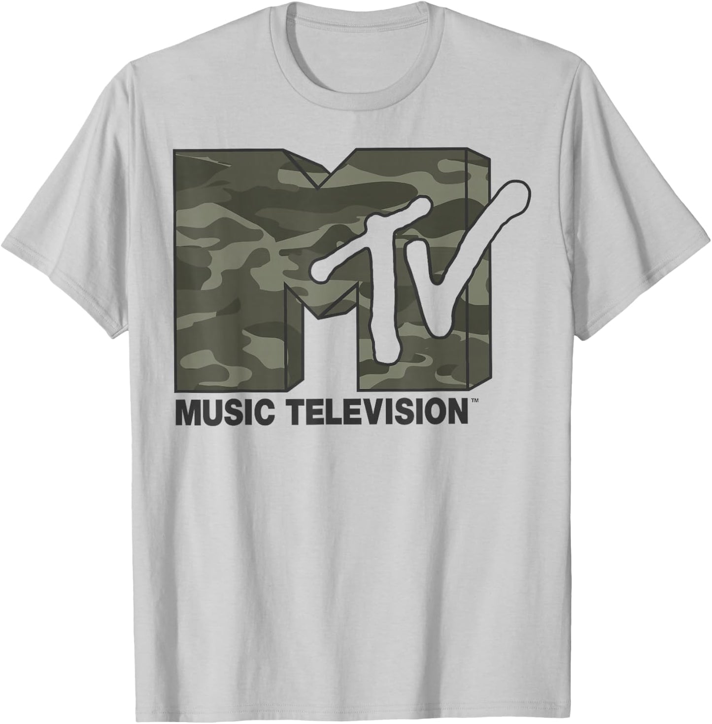 MTV Camouflage Logo Graphic T-Shirt - T-Shirt | Ash