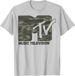 MTV Camouflage Logo Graphic T-Shirt - T-Shirt | Ash