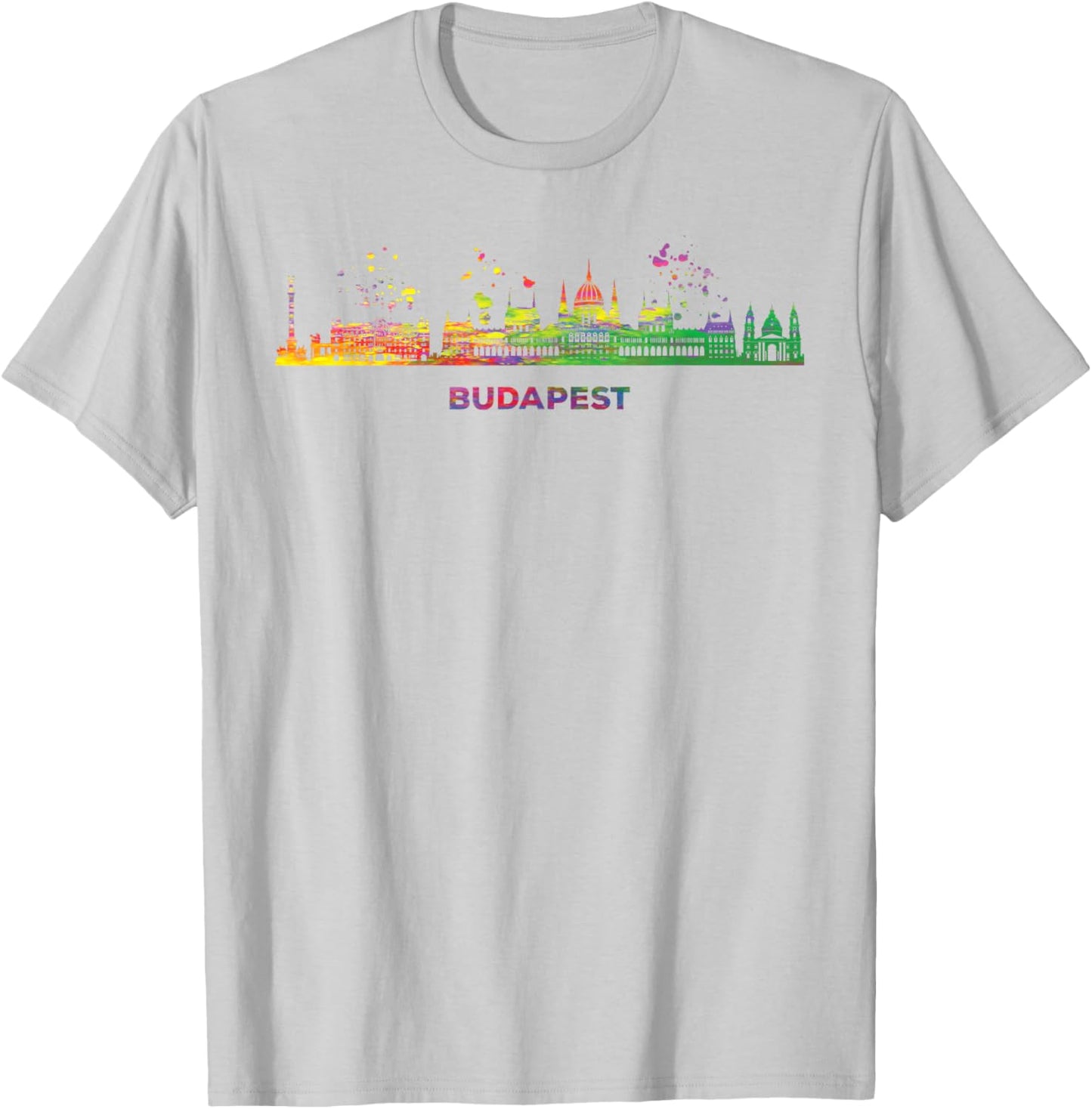 Budapester Skyline Colorful Cityscape Budapest T-Shirt - T-Shirt | Ash