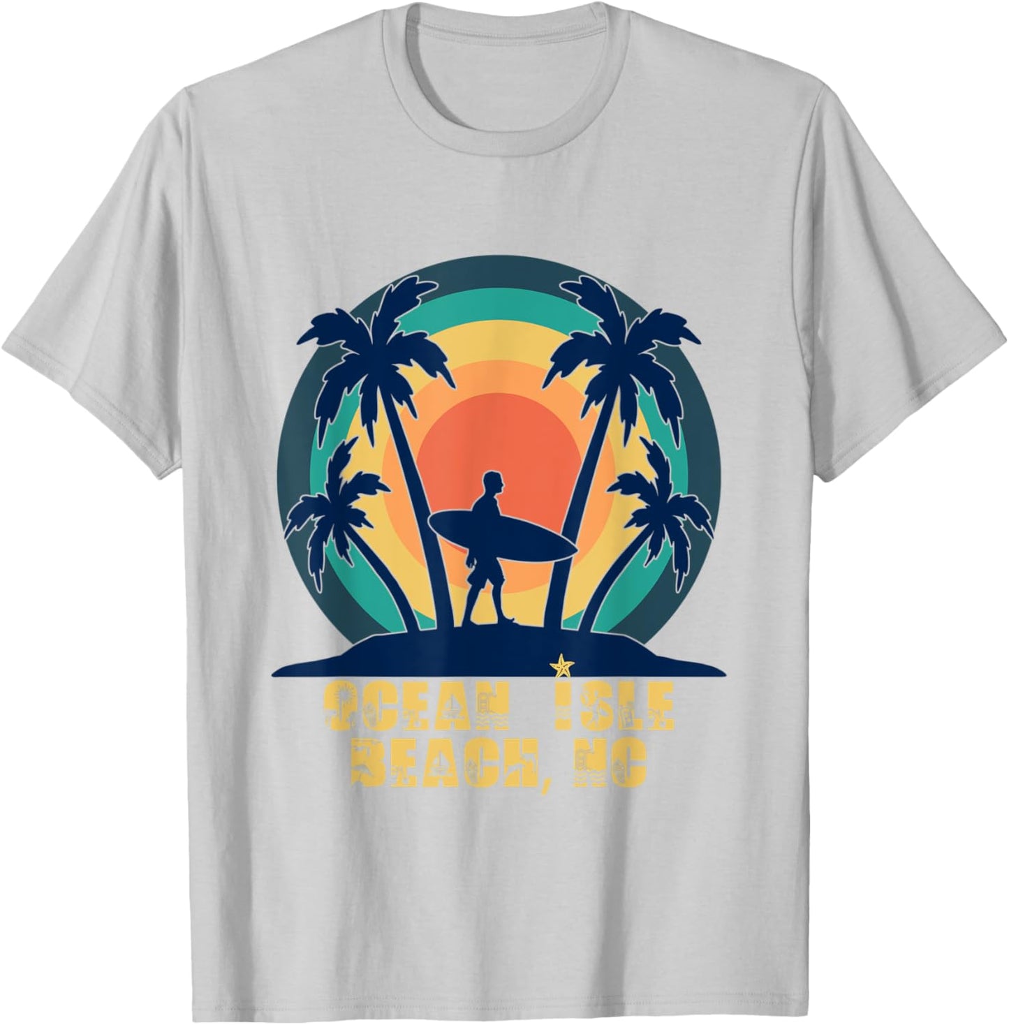 Ocean Isle Beach NC, North Carolina Beach Lover Men Women Kids T-Shirt - T-Shirt | Ash