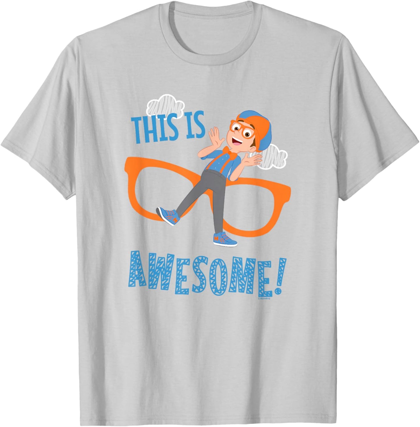 Blippi This is Awesome Glasses Small T-Shirt - T-Shirt | Ash
