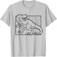 Dino Motif For Coloring And Painting For Artists Children T-Shirt - T-Shirt | Ash
