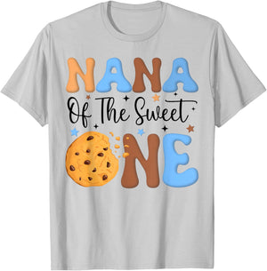 Nana of The Sweet One Cookies & Milk 1st Birthday Family T-Shirt - T-Shirt | Ash