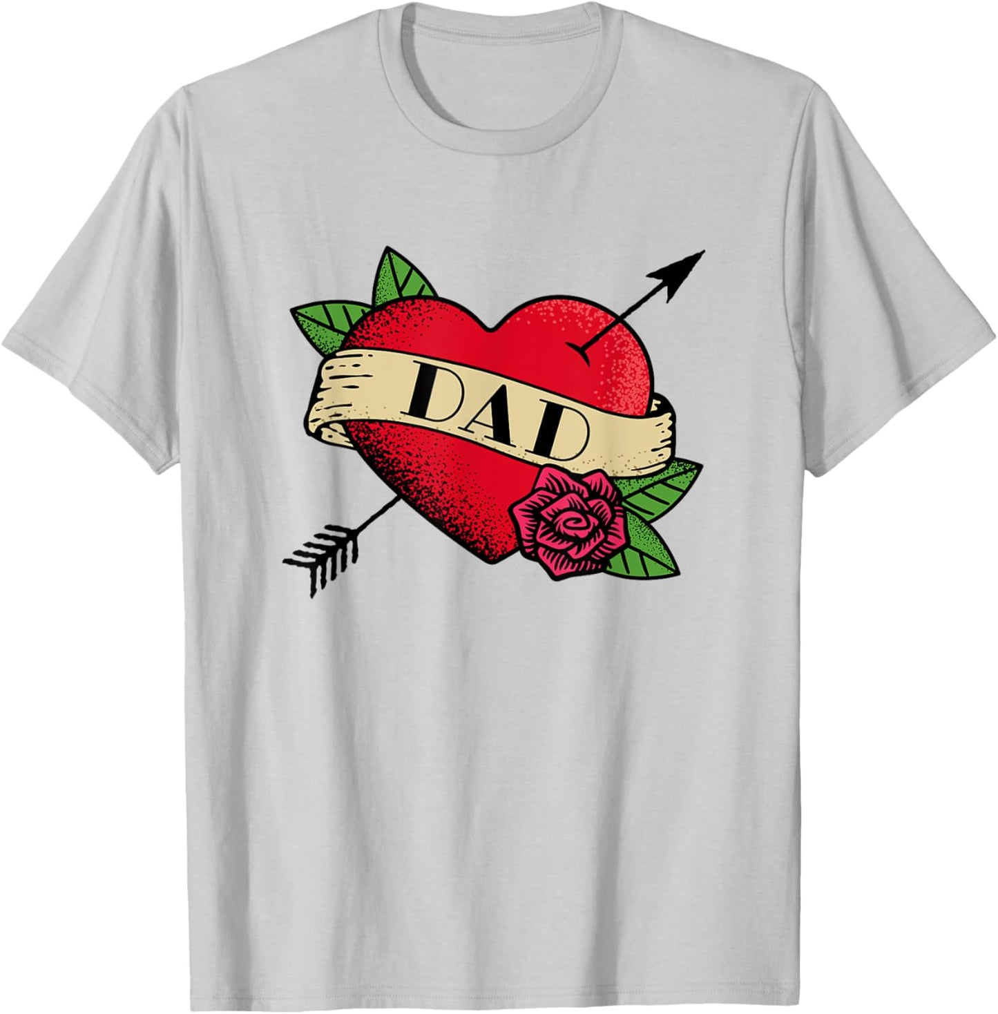 Heart Dad Tattoo T-Shirt - T-Shirt | Ash