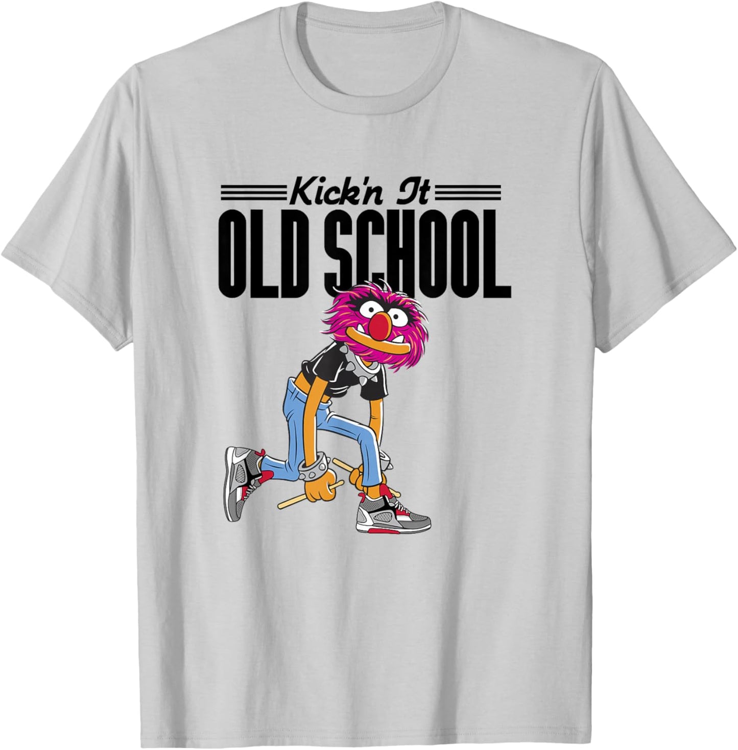 Disney The Muppets Kick'n It Old School Vintage Retro Animal T-Shirt - T-Shirt | Ash