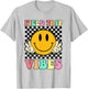 Field Trip Vibes Face Smile Retro Groovy Field Day 2024 T-Shirt - T-Shirt | Ash