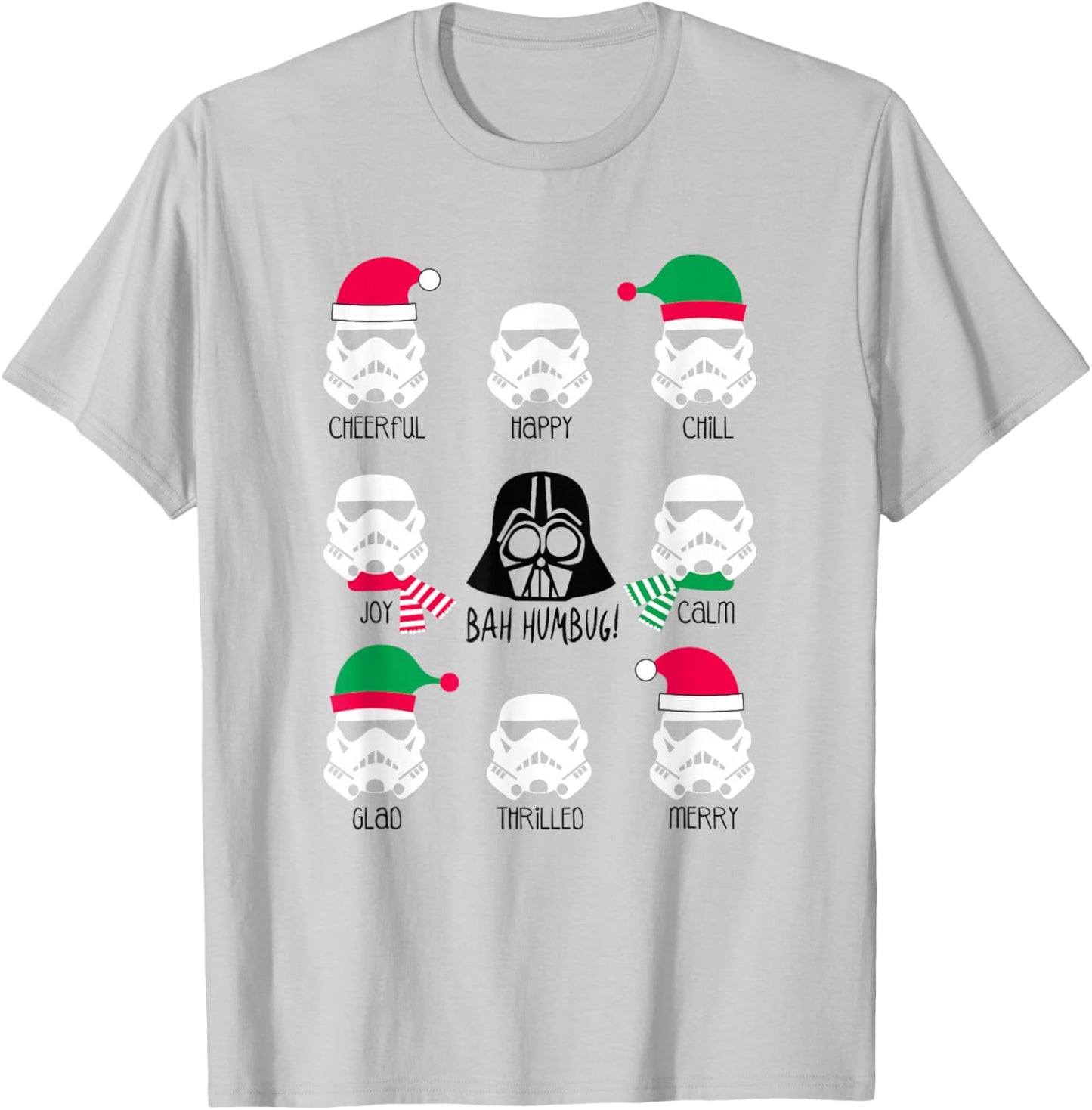 Star Wars Christmas Darth Vader Army Bah Humbug! Moods T-Shirt - T-Shirt | Ash