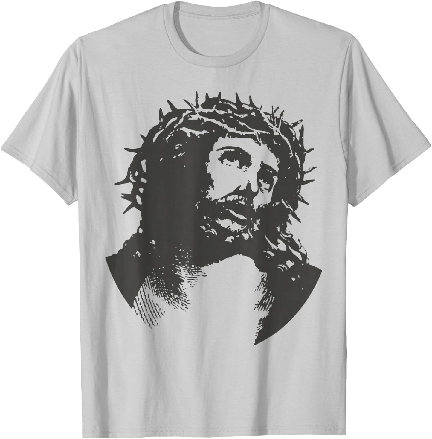 Jesus Christ Crucifix Crucified Easter Crown Thorns Catholic T-Shirt - T-Shirt | Ash