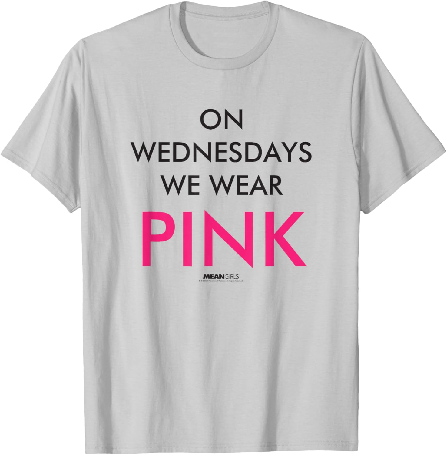 Mean Girls Wednesdays We Wear Pink Text Y2K Movie T-Shirt - T-Shirt | Ash
