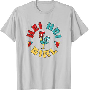 Disney Moana Hei Hei Girl Colorful Frame Big Chest Portrait T-Shirt - T-Shirt | Ash