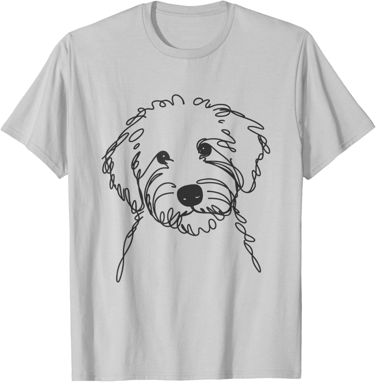 Line Art Dad Mom Dog - Sheepadoodle T-Shirt - T-Shirt | Ash