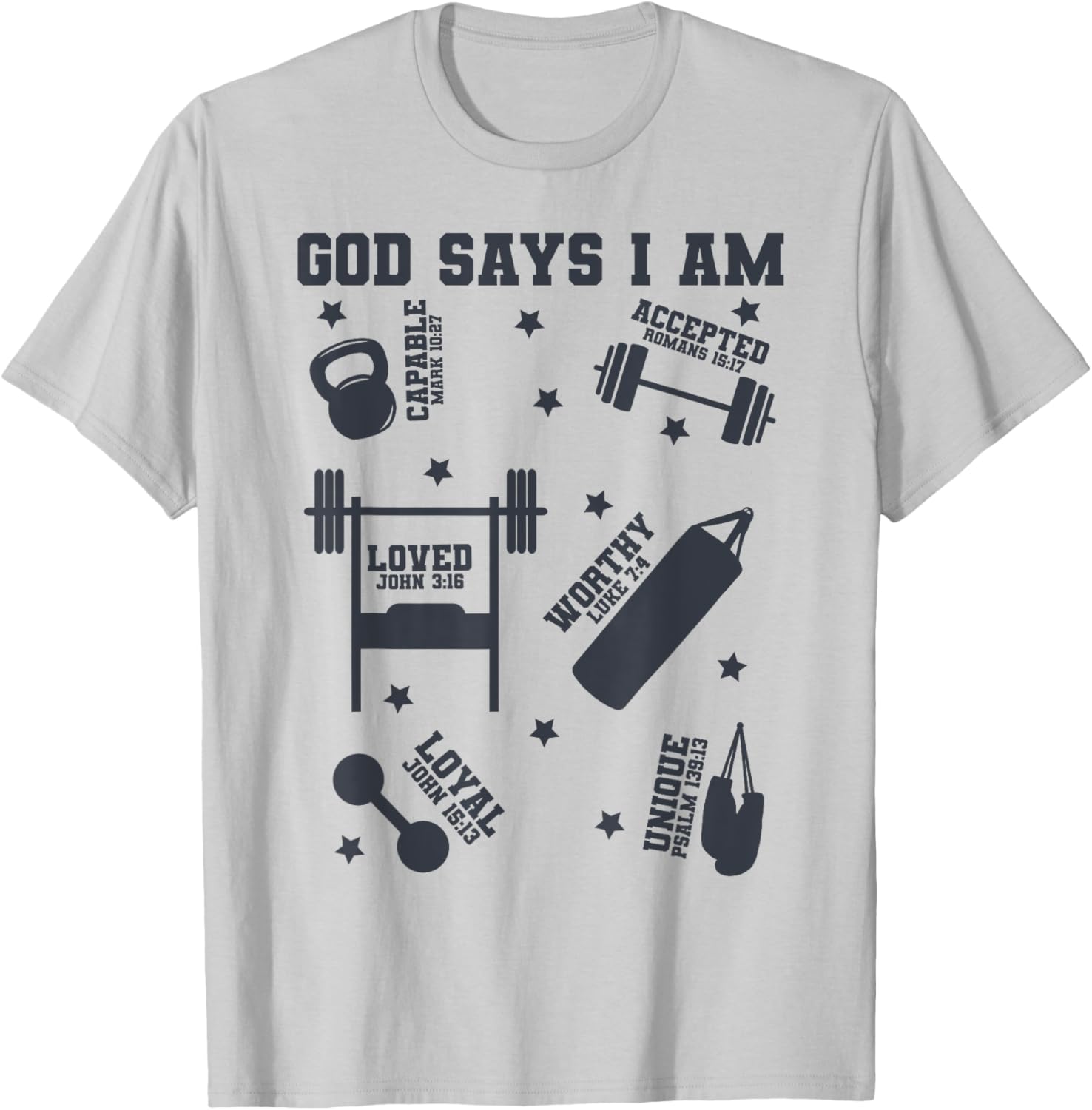 God Says I Am Gym Lover Men Women Christian T-Shirt - T-Shirt | Ash