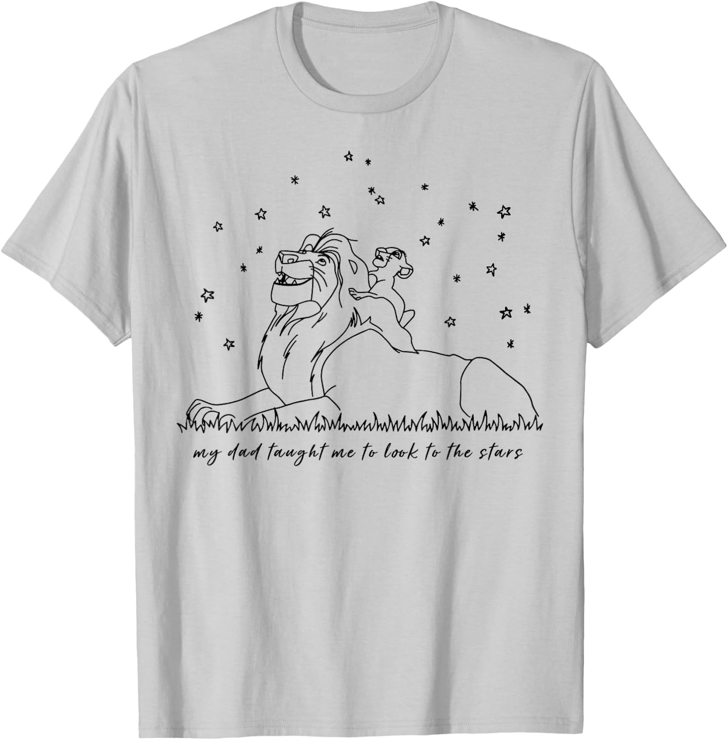 Disney The Lion King Mufasa Simba Look At The Stars T-Shirt - T-Shirt | Ash