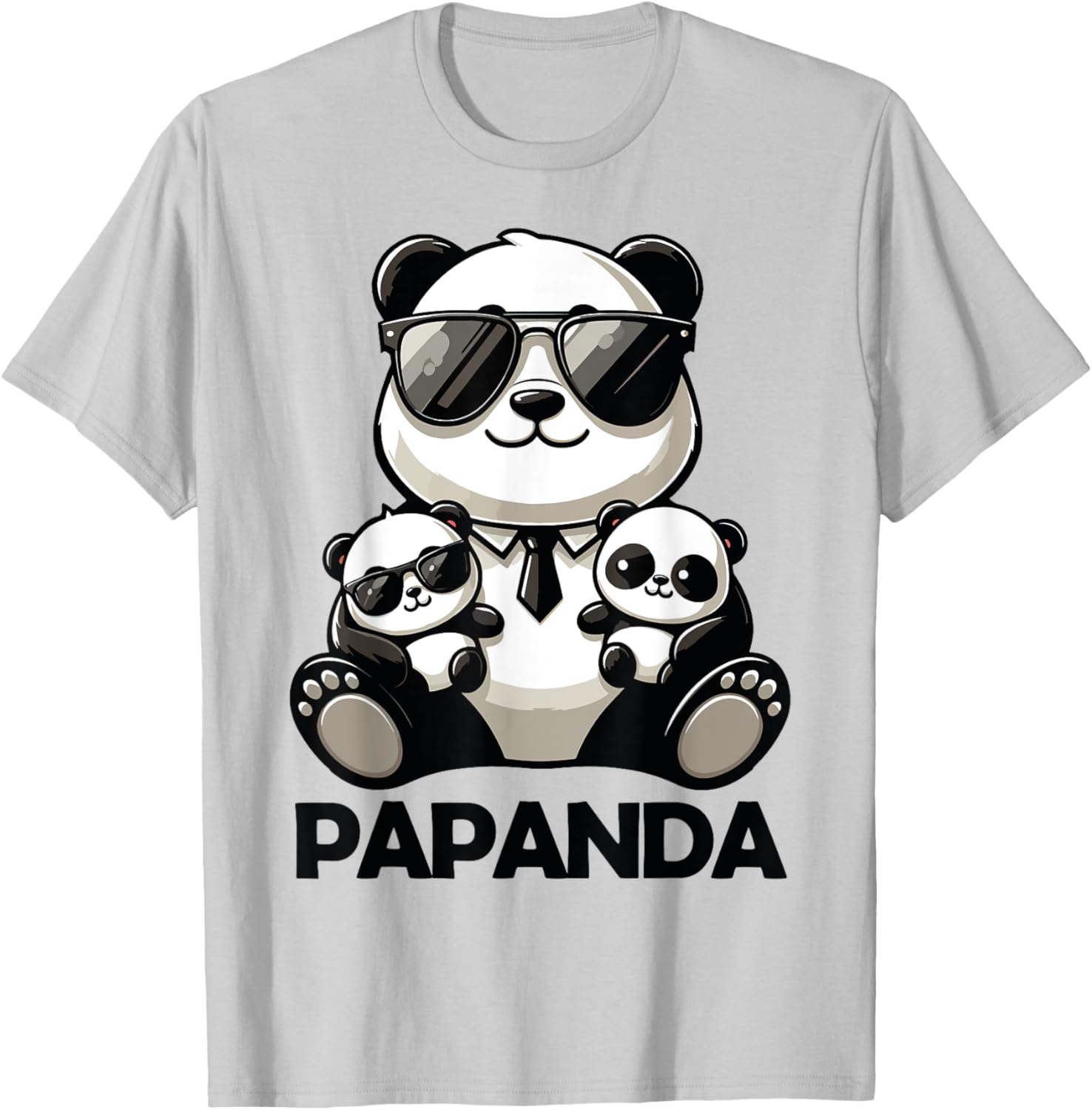 Funny Dad Papa Quotes for Father's Day Father Panda Papanda T-Shirt - T-Shirt | Ash