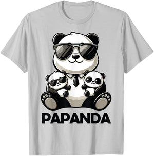 Funny Dad Papa Quotes for Father's Day Father Panda Papanda T-Shirt - T-Shirt | Ash