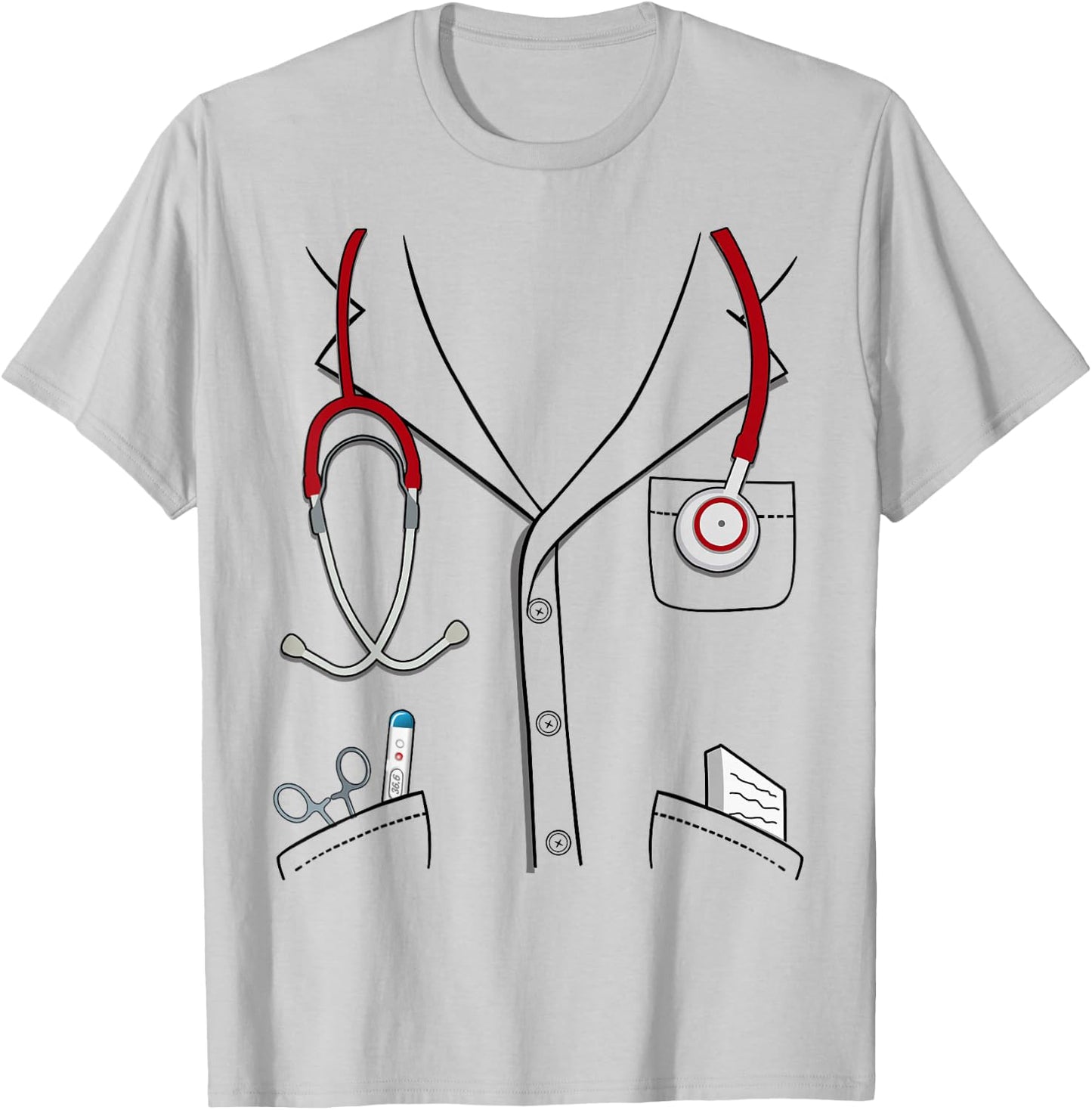 Doctor Suit Halloween Costume Kids Doctor T-Shirt - T-Shirt | Ash