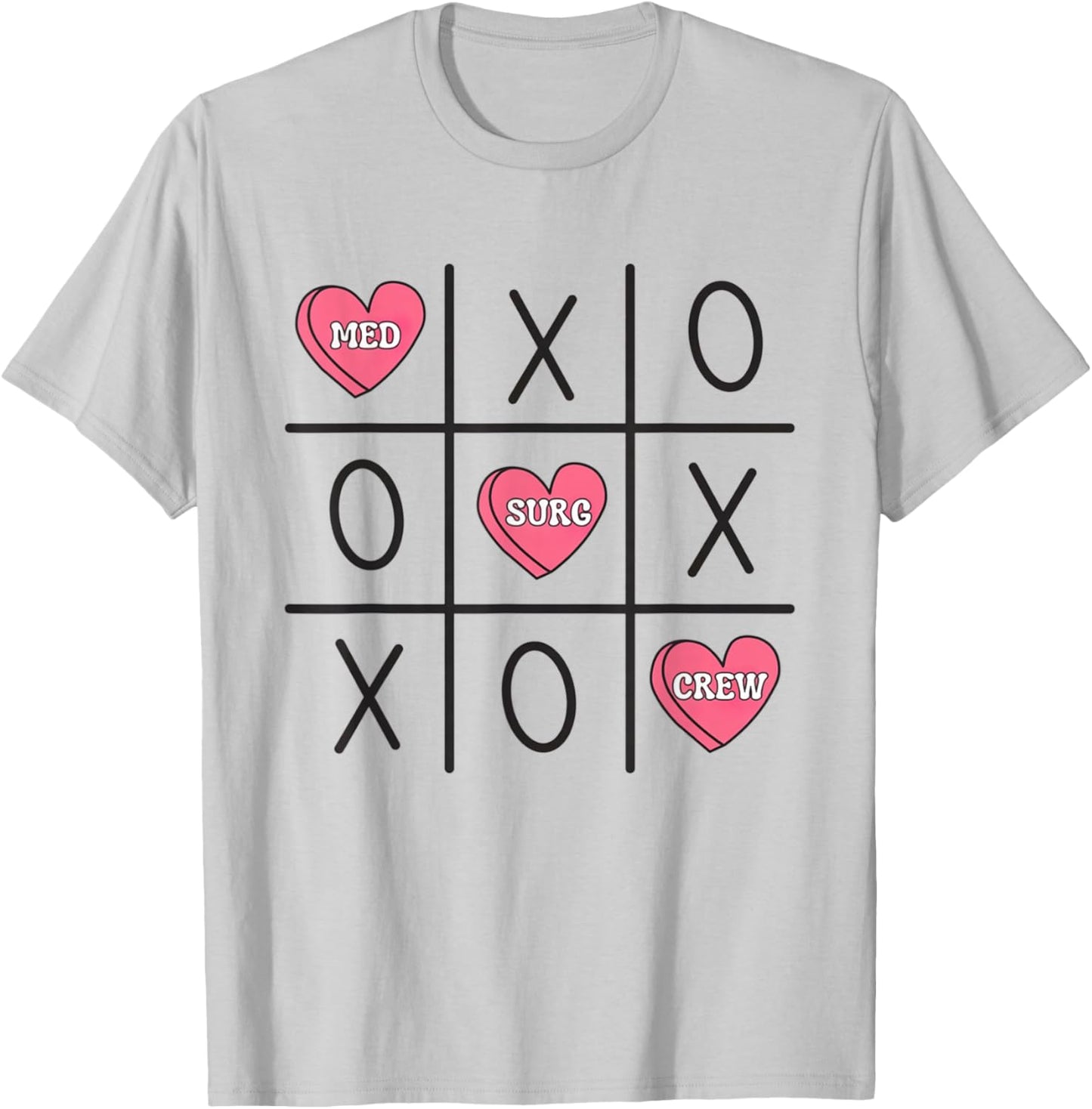 Women Med Surg Nurse Valentine's Day Medical Surgical Staff T-Shirt - T-Shirt | Ash