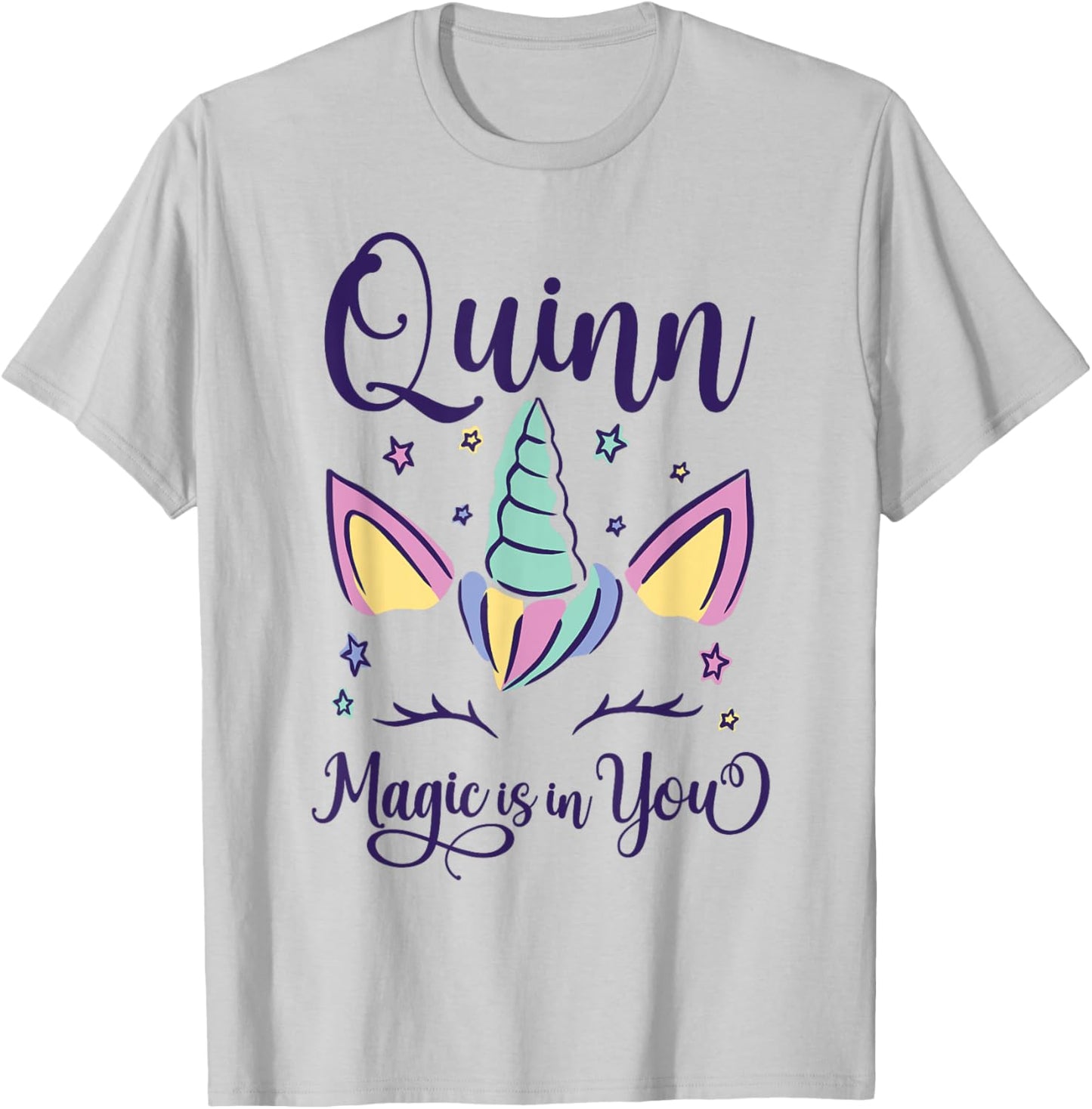 First Name Quinn Personalized I Love Quinn T-Shirt - T-Shirt | Ash