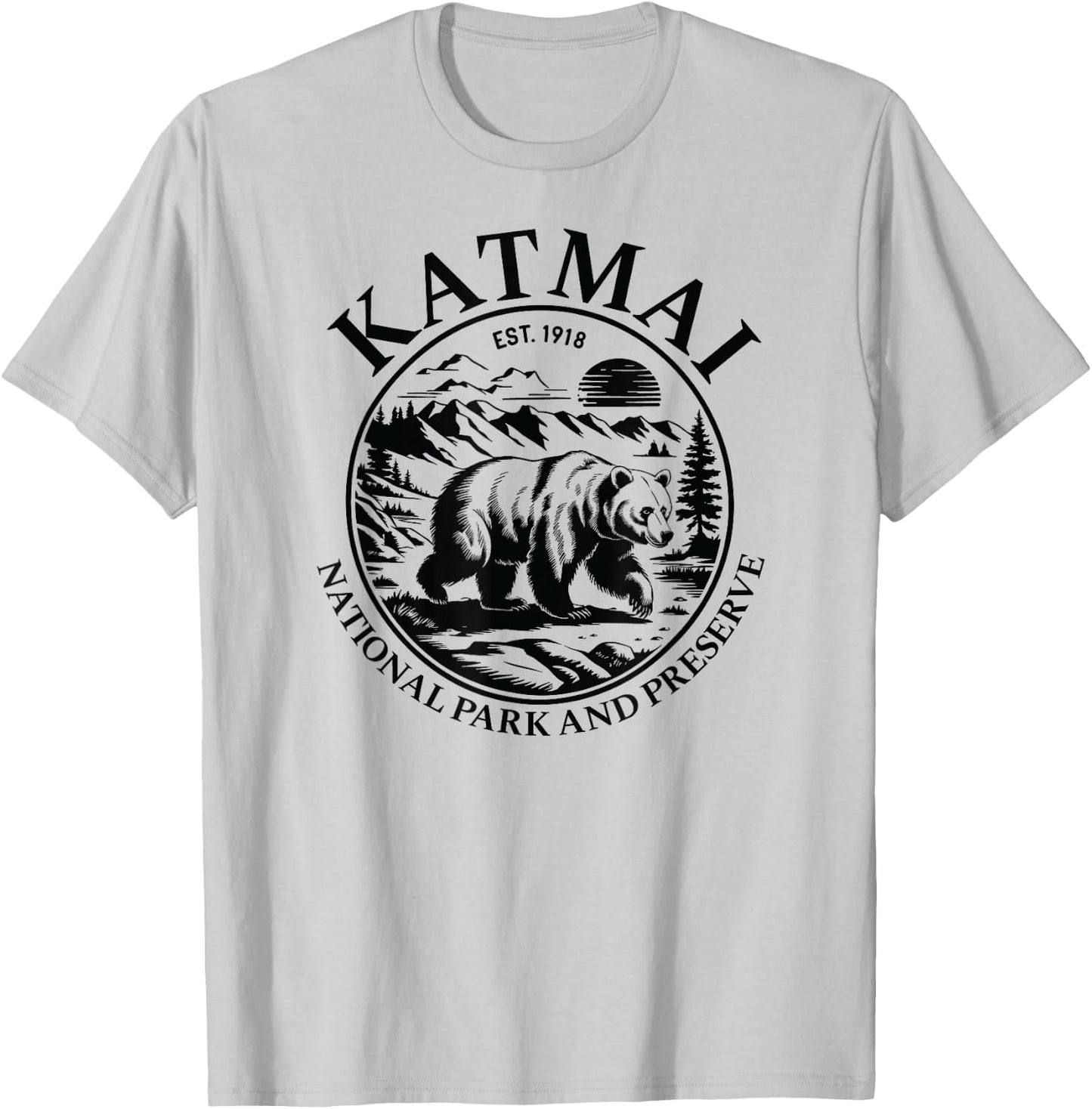Katmai National Park and Preserve Vintage T-Shirt - T-Shirt | Ash