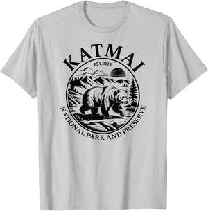Katmai National Park and Preserve Vintage T-Shirt - T-Shirt | Ash
