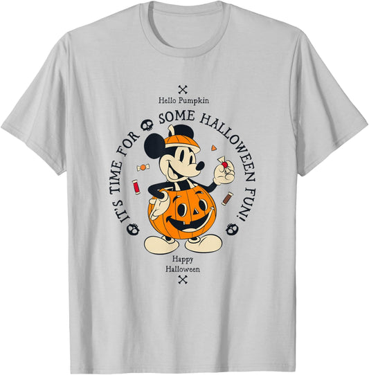 Disney Mickey & Friends Halloween Time for Fun Vintage Color T-Shirt - T-Shirt | Ash