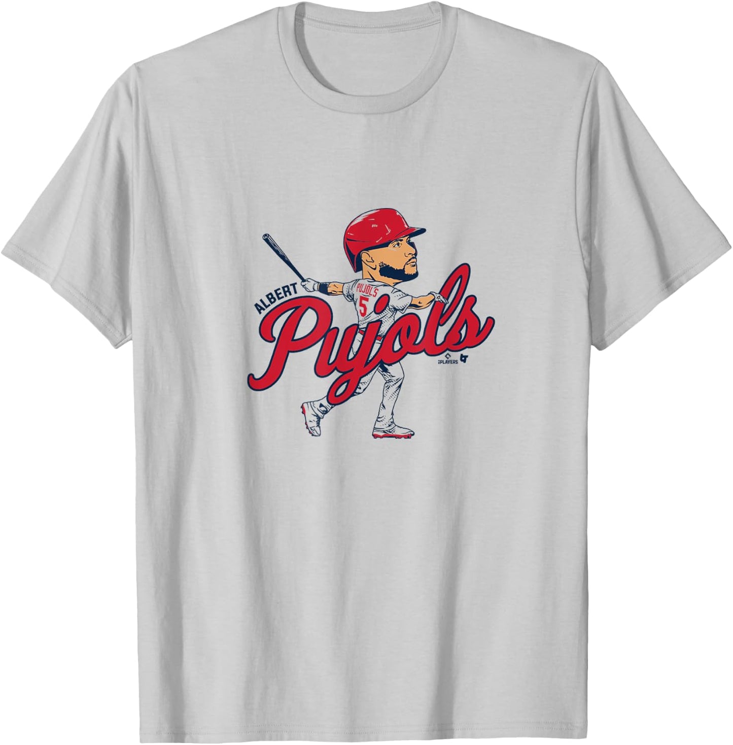 Albert Pujols - Caricature - St. Louis Baseball T-Shirt - T-Shirt | Ash
