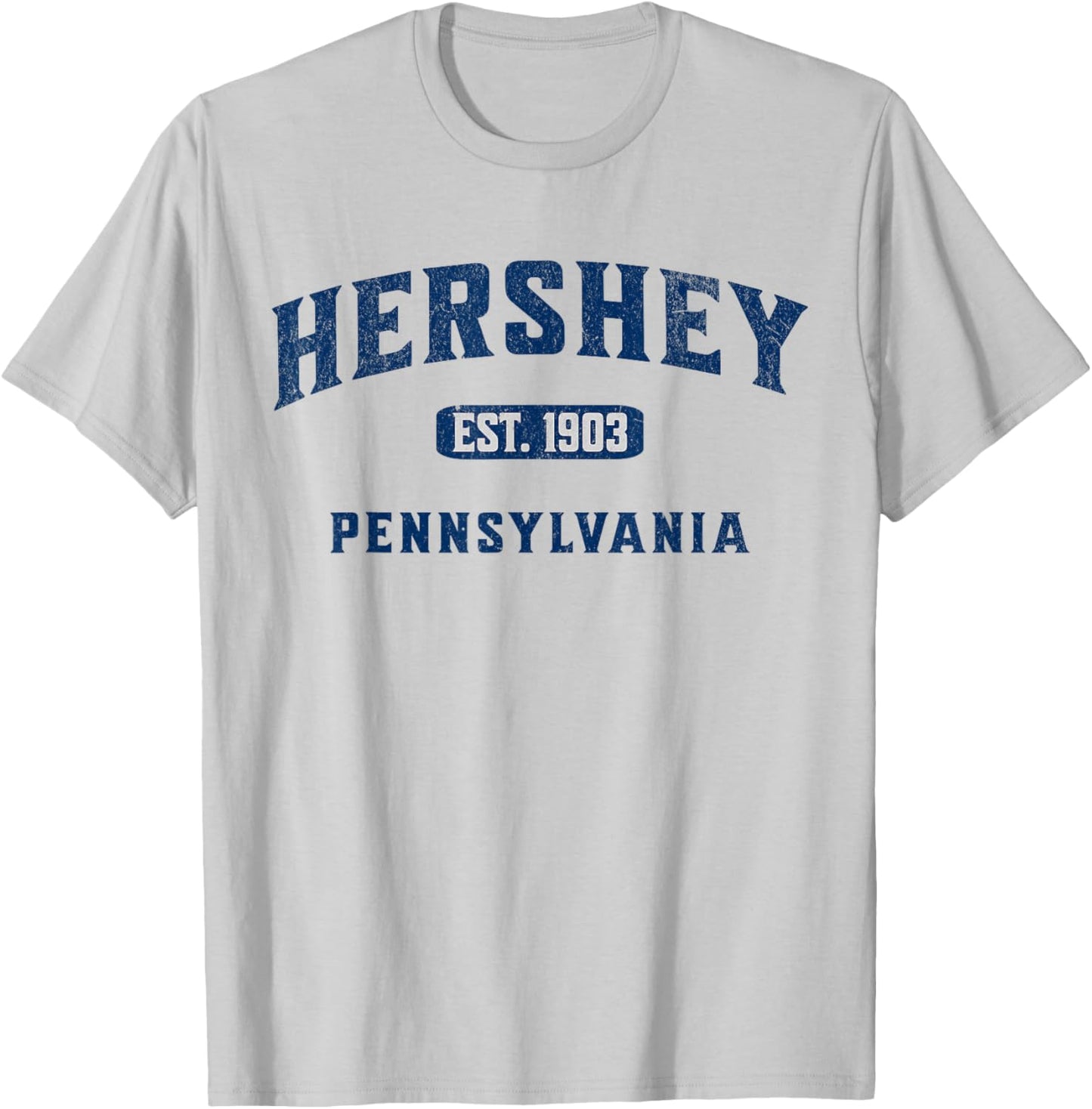 Visit Hershey Pennsylvania Vintage Athletic Souvenir T-Shirt - T-Shirt | Ash