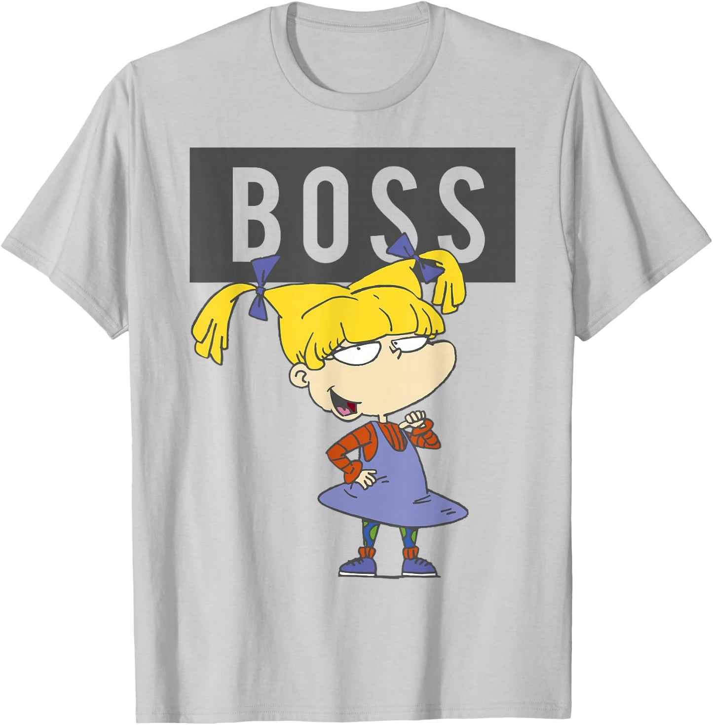 Rugrats Angelica Boss Word Cutout T-Shirt - T-Shirt | Ash