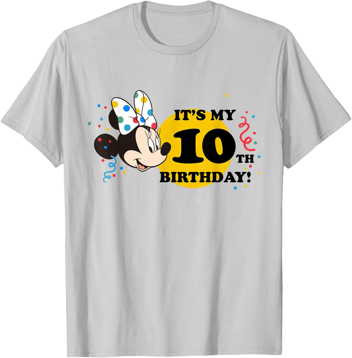 Disney Minnie Mouse 10th Birthday T-Shirt - T-Shirt | Ash