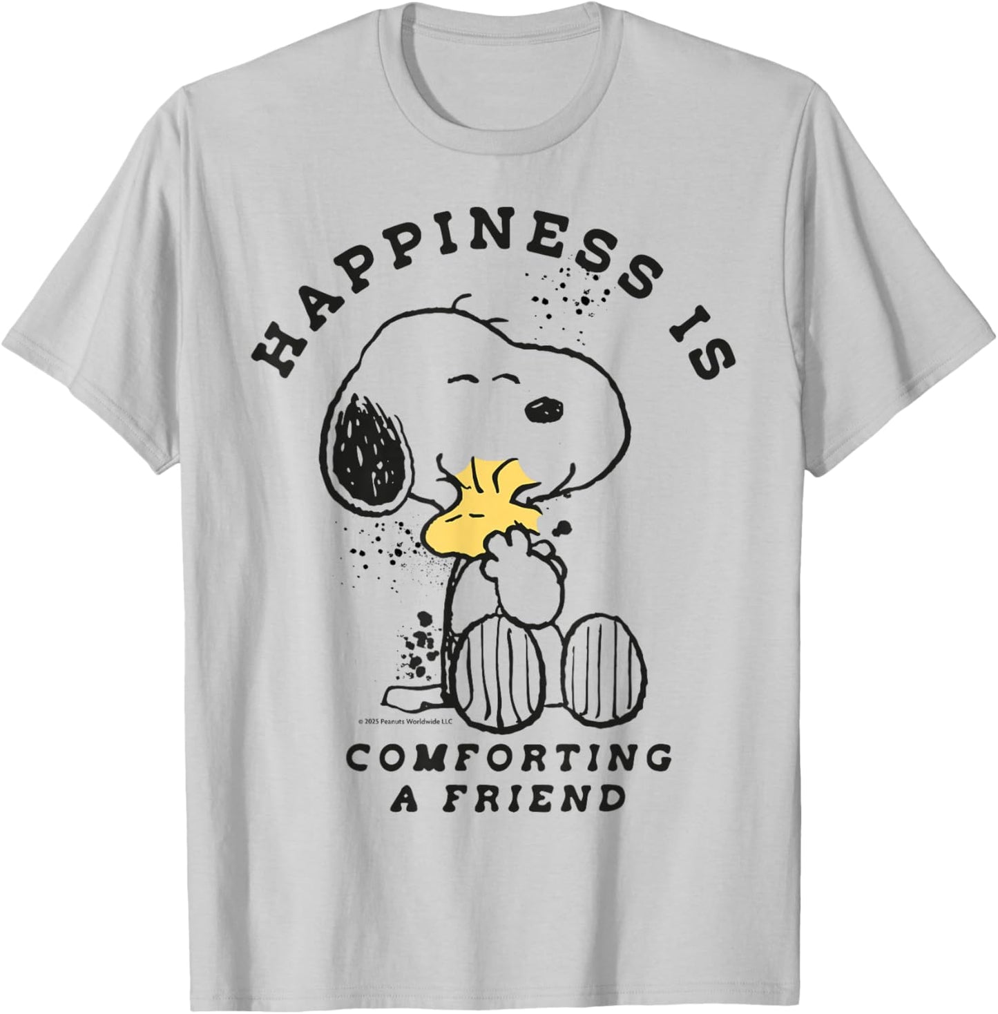 Peanuts - Snoopy Happiness is, Comforting A Friend T-Shirt - T-Shirt | Ash