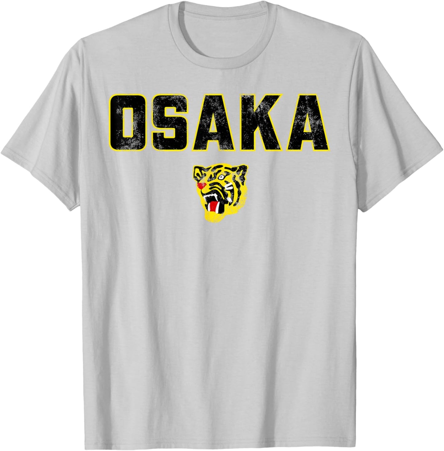 Osaka Tigers Vintage Japanese Baseball (Black) T-Shirt - T-Shirt | Ash
