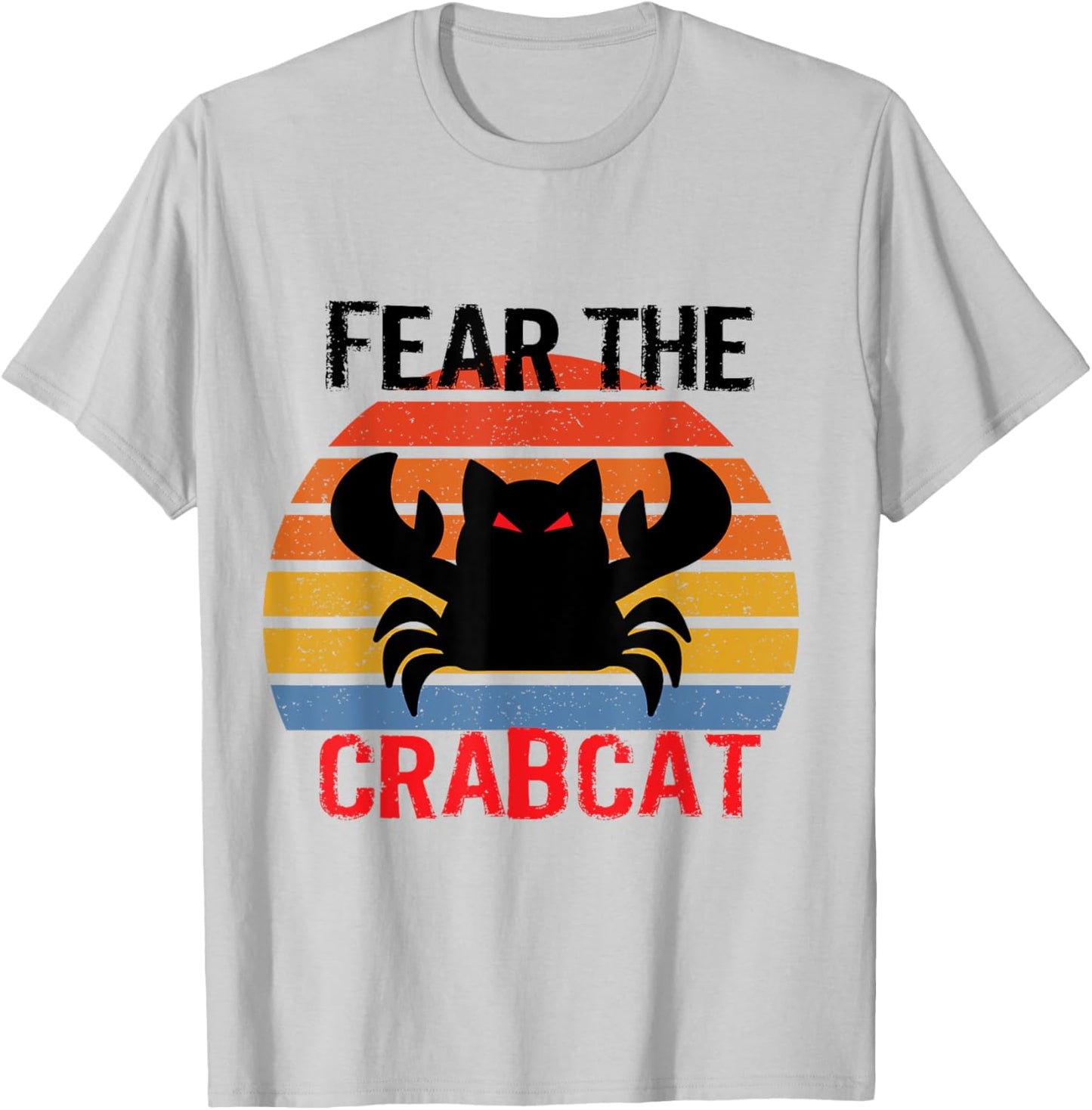 Fear the Crabcat - Funny Crab Cat Cryptozoology - -Adults/Kids - Blue - Small - Short Sleeve - Classic Fit - Cotton/Polyester T-Shirt - T-Shirt | Ash