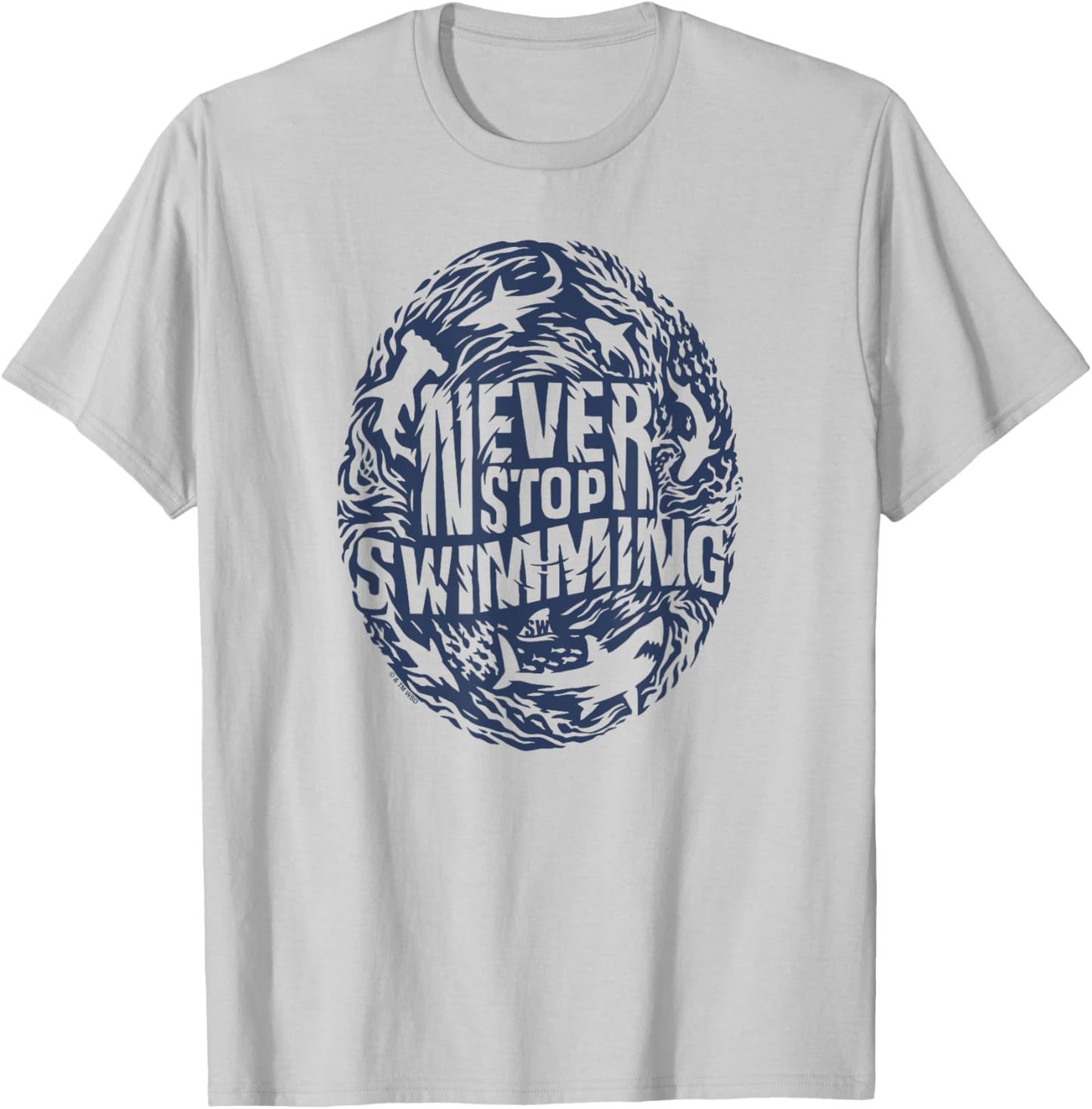 Shark Week Officially Licensed Never Stop Swimming T-Shirt - T-Shirt | Ash