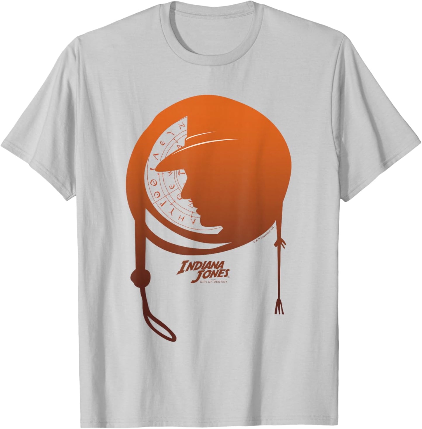 Indiana Jones and The Dial of Destiny Whip Shadow Portrait T-Shirt - T-Shirt | Ash