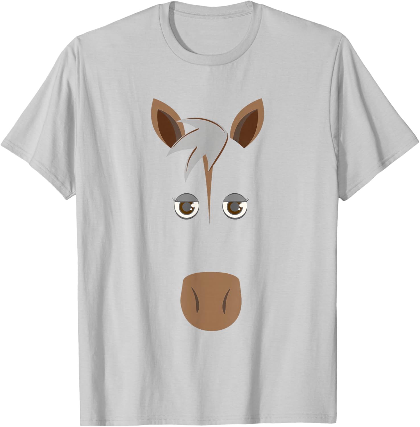 Funny Horse Face , Halloween Face Costume T-Shirt - T-Shirt | Ash