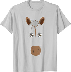 Funny Horse Face , Halloween Face Costume T-Shirt - T-Shirt | Ash