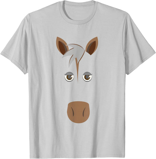 Funny Horse Face , Halloween Face Costume T-Shirt - T-Shirt | Ash