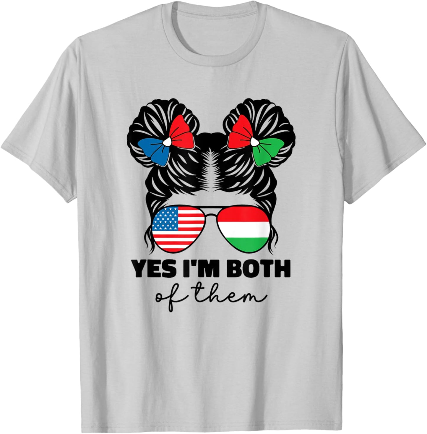 Half Hungarian And American Hungary Flag Magyar Kids Girl T-Shirt - T-Shirt | Ash