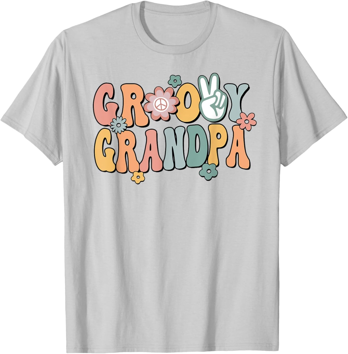 Groovy Grandpa Retro Opa Matching Family 1st Birthday Party T-Shirt - T-Shirt | Ash