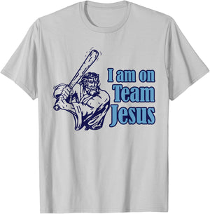 I Am On Team Jesus Baseball Christianity T-Shirt - T-Shirt | Ash