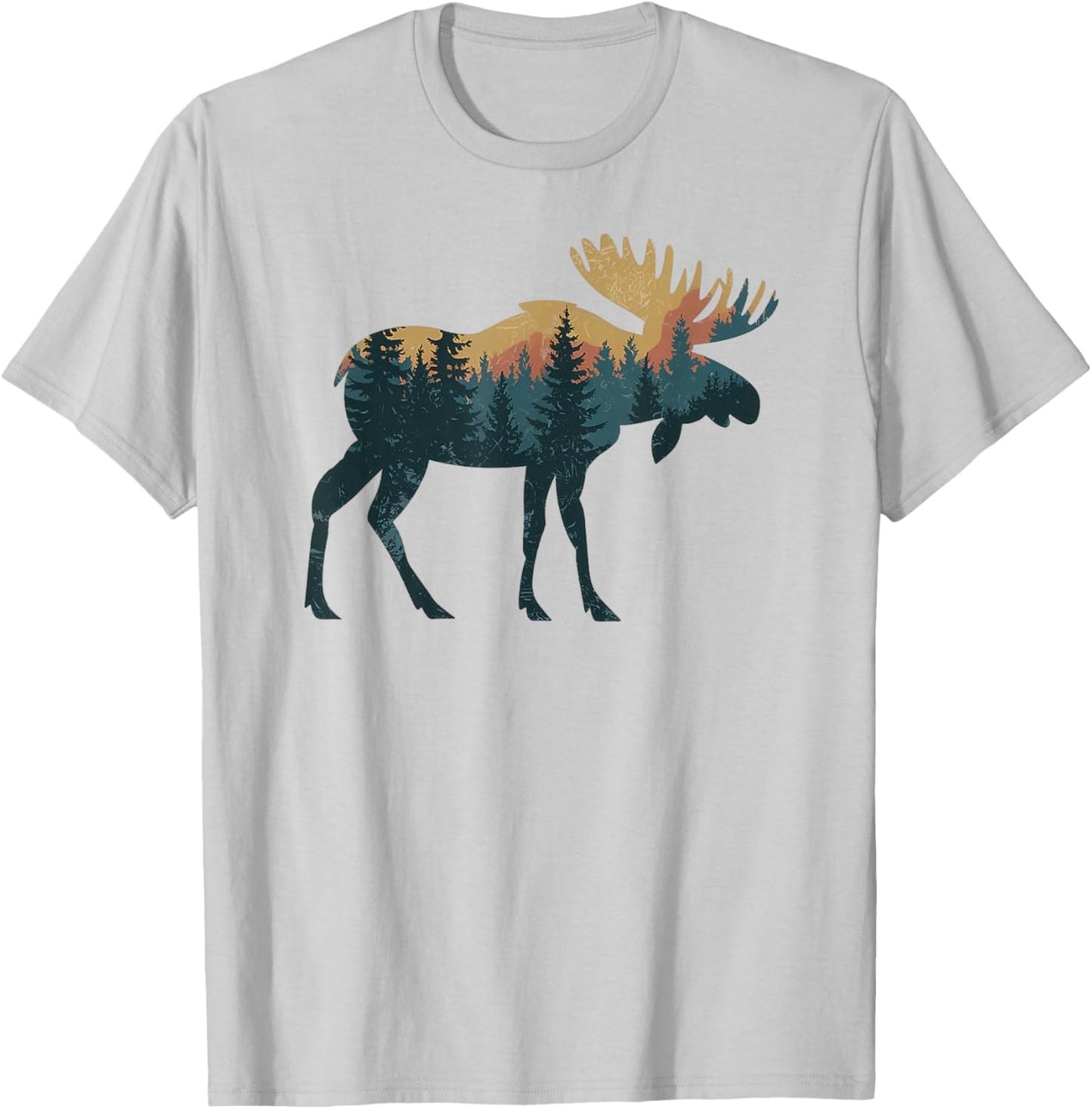 Moose Hunting Hiking Outdoor Camping Forest Men Women Moose T-Shirt - T-Shirt | Ash