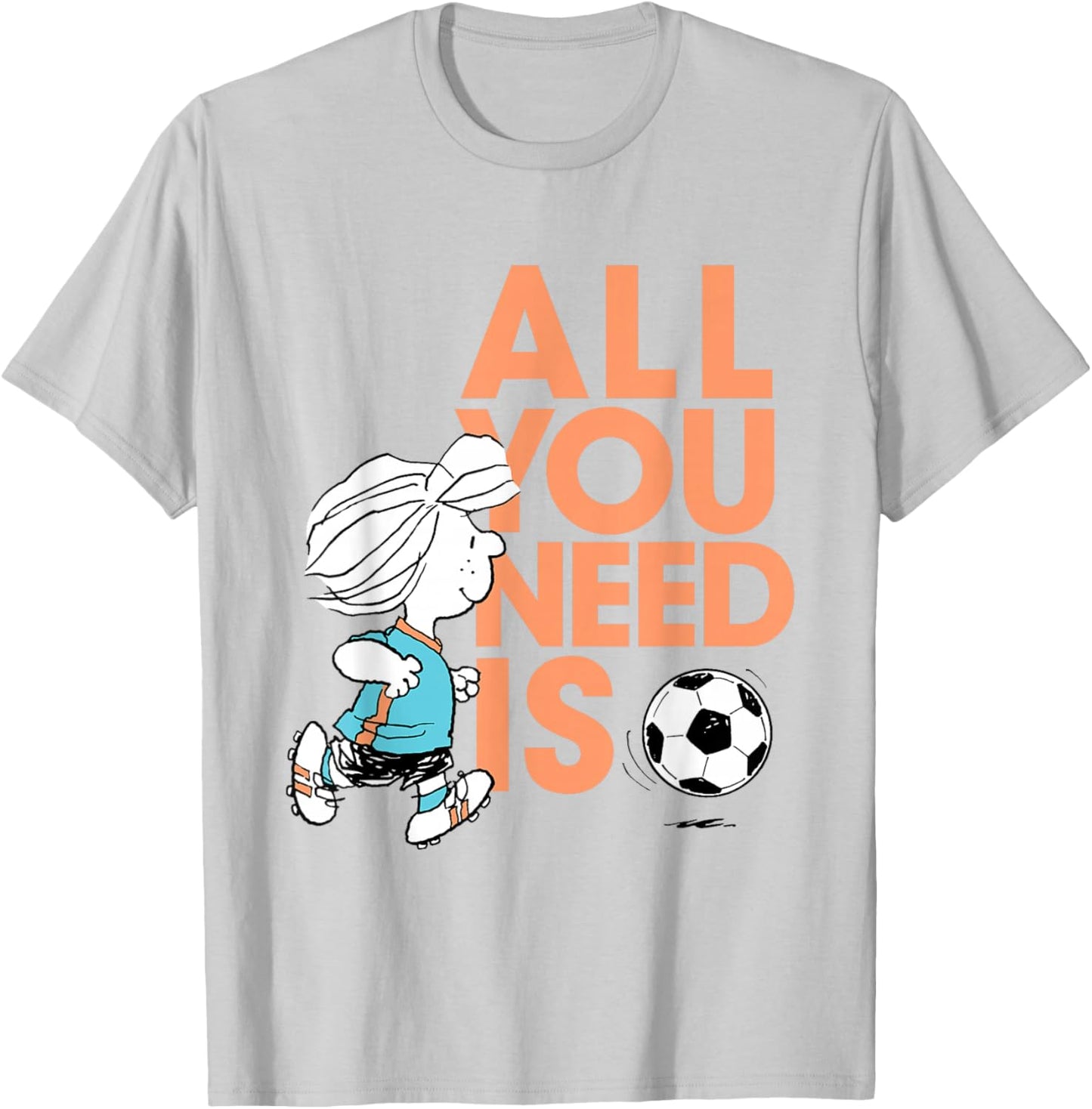 Peanuts Football Peppermint Patty All You Need Is Football T-Shirt - T-Shirt | Ash