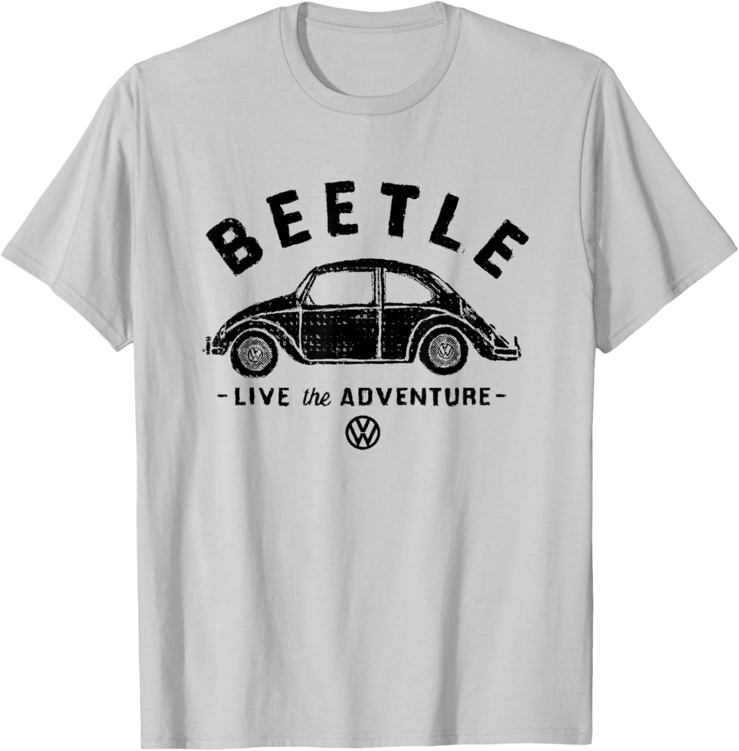 Volkswagen Beetle Black Live The Adventure T-Shirt - T-Shirt | Ash